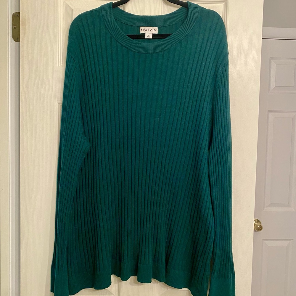 Ava & Viv plus size 4x Green Rib Knit Sweater